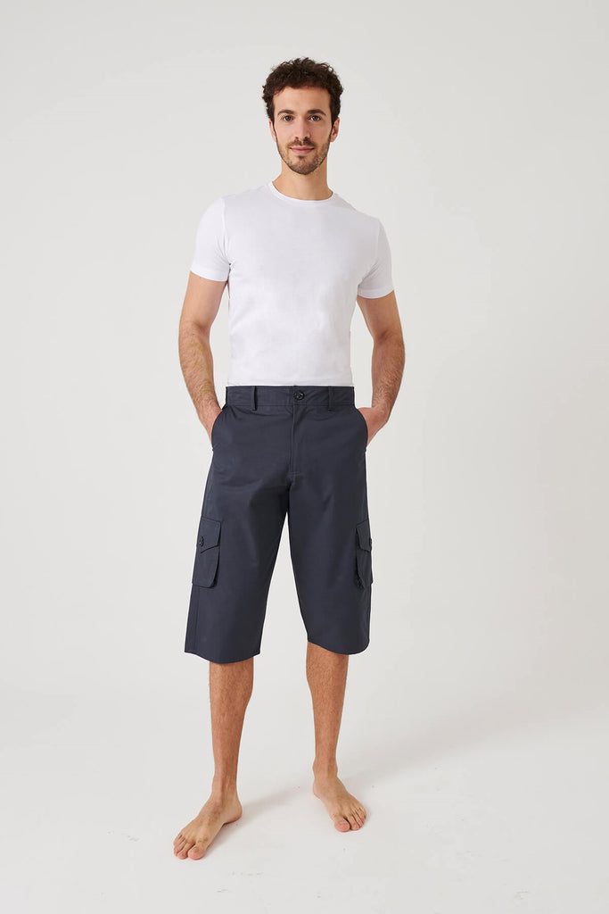 Men's Cargo Pocket Anthracite Capri Pants