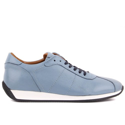 Men's Light Blue Leather Casual Shoes