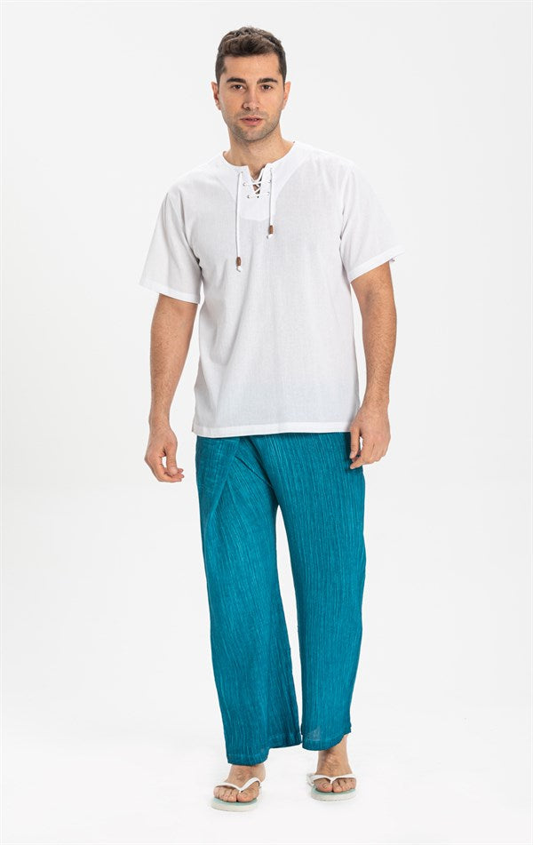 Unisex Turquoise Gauze Thai Pants