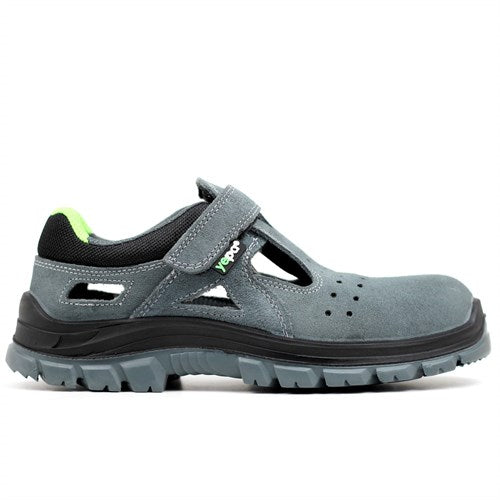 Men's Steel Toe Grey Suede Summer Work & Safety Sandals