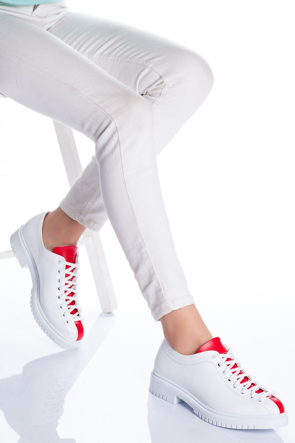 Women's White - Red Shoes