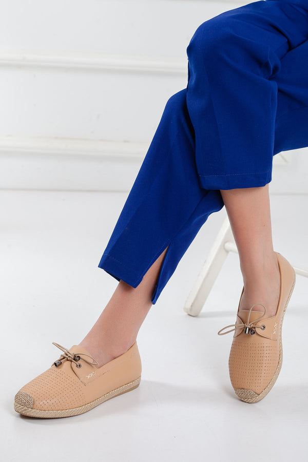 Women's Tan Color Flat Shoes