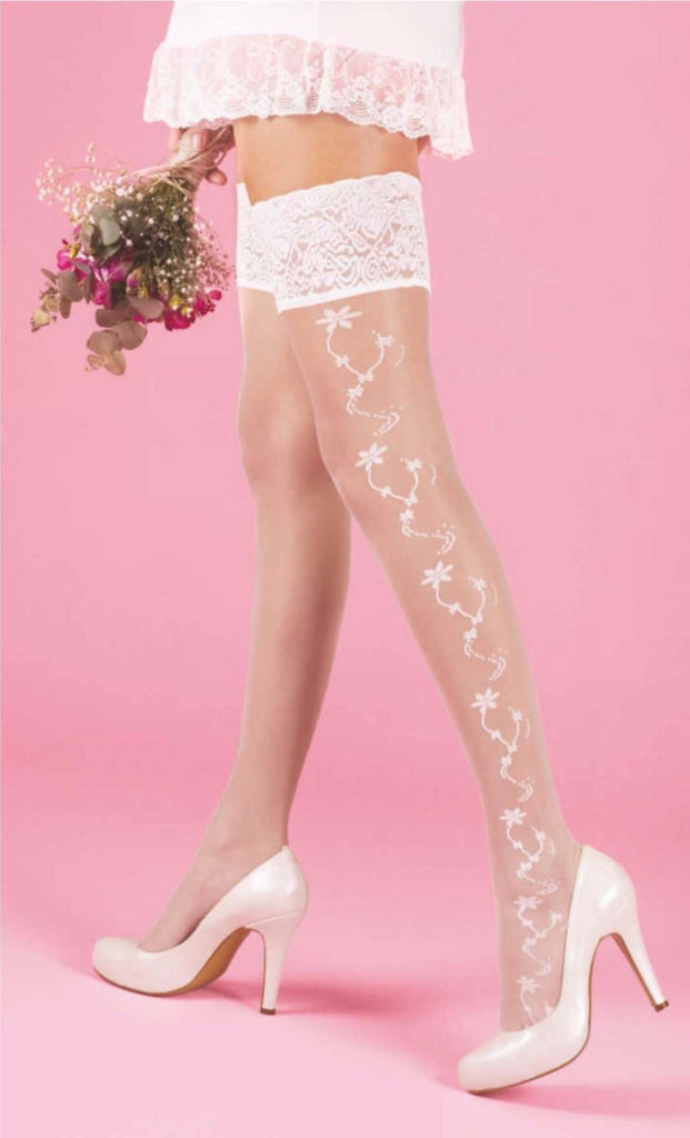 DAYMOD FLOWER SEAM HOSIERY - Skin tone