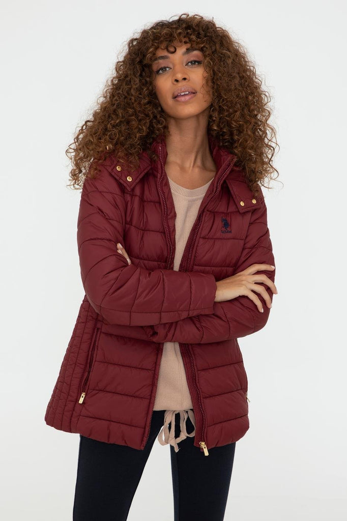 Women's Zipped Pocket Red Coat