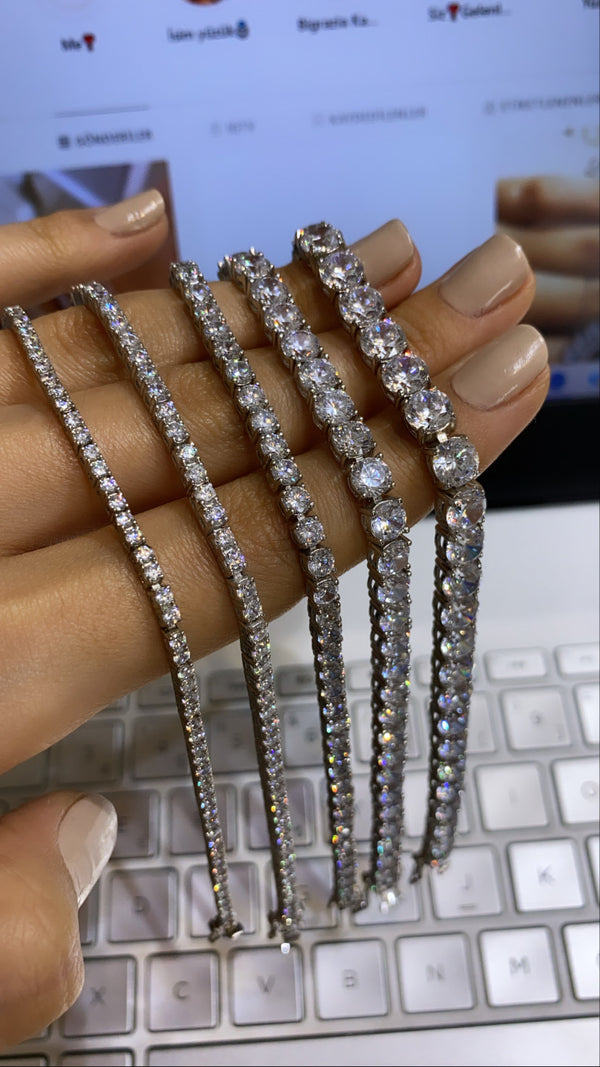 Women's Gemmed Silver Bracelet