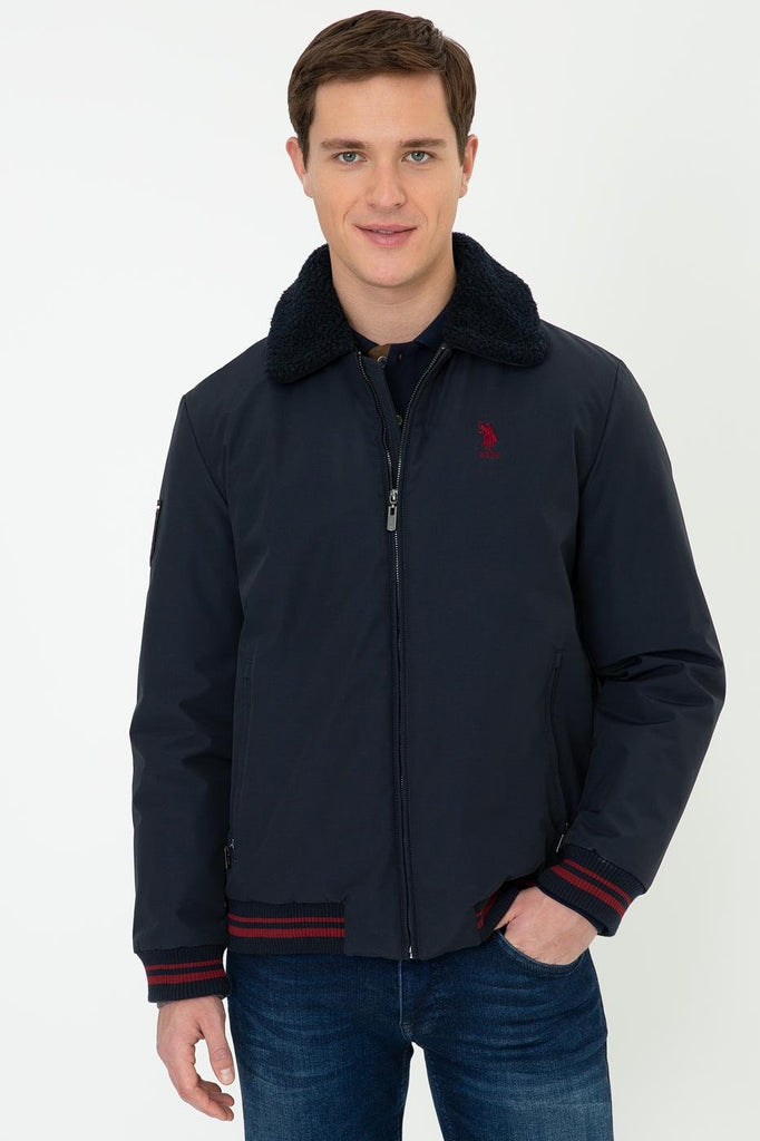 Men's Zipped Navy Blue Coat