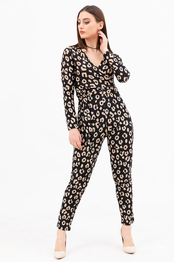 Women's Wrap Collar Belted Overall