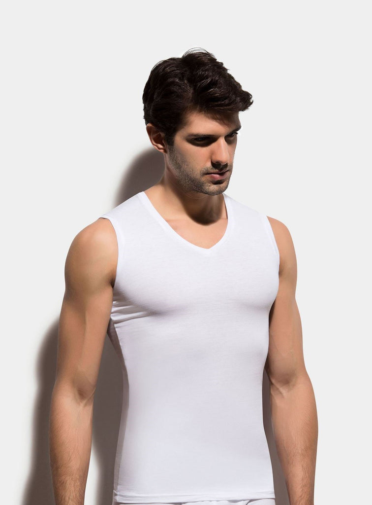 Men's V Neck Sleeveless Undershirt