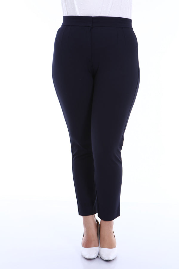 Women's Oversize Navy Blue Lycra Pants