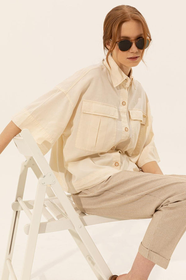 Women's Basic Ecru Shirt
