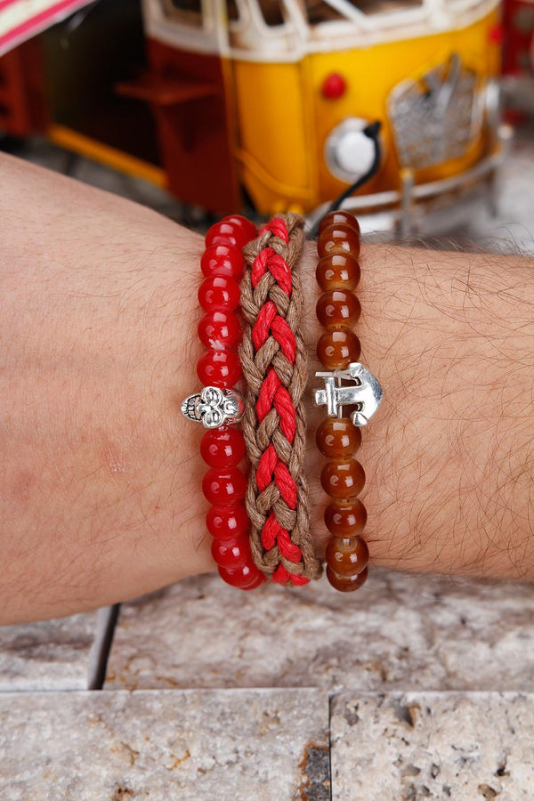 Men's Leather Bracelet Set