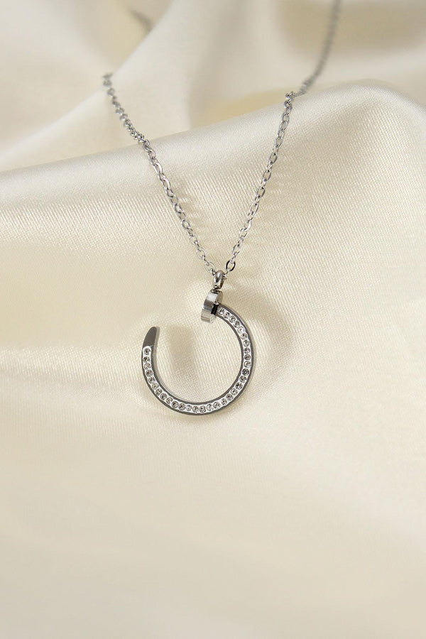 Women's Zircon Gemmed Silver Necklace