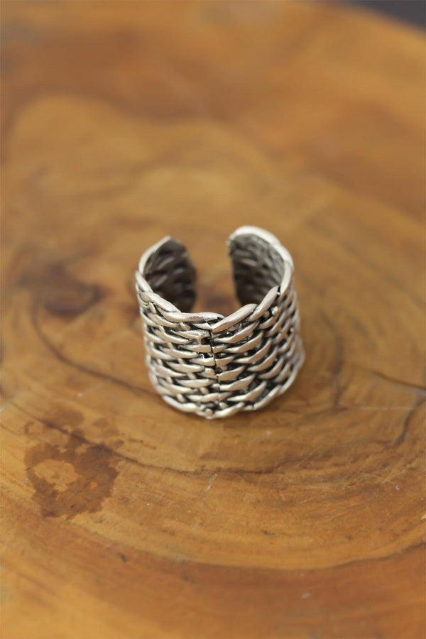 Men's Patterned Metal Adjustable Ring