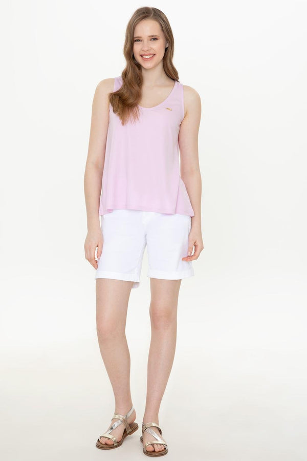 Women's White Bermuda Shorts