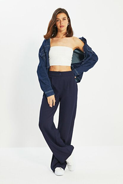 Women's Basic Navy Blue Pants