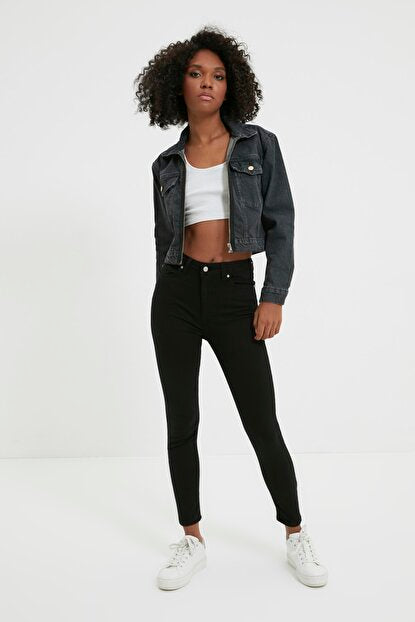 Women's High Waist Black Skinny Jeans