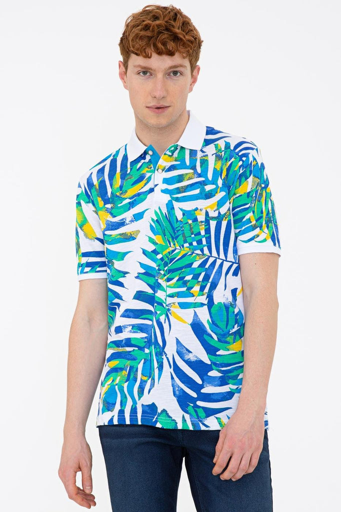 Men's Polo Collar Patterned T-shirt
