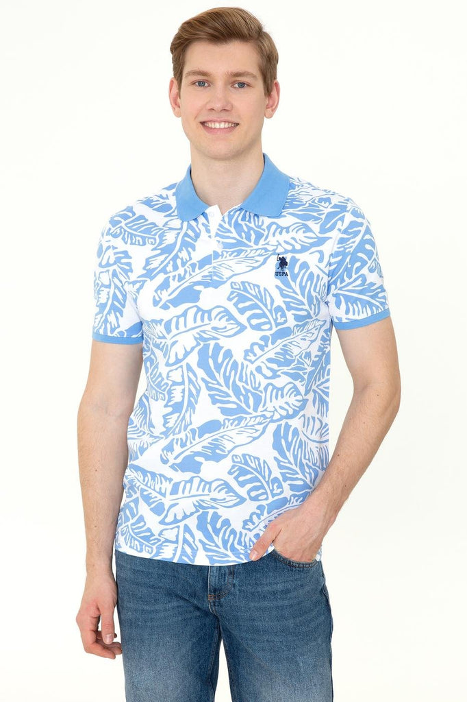 Men's Polo Collar Patterned T-shirt