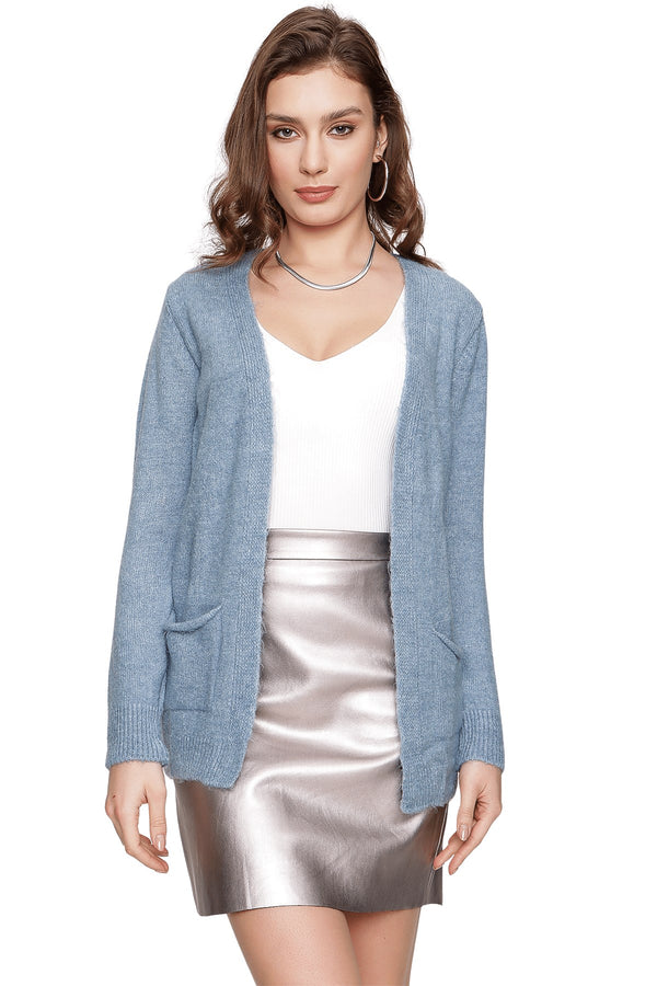 Women's Pocket Blue Cardigan