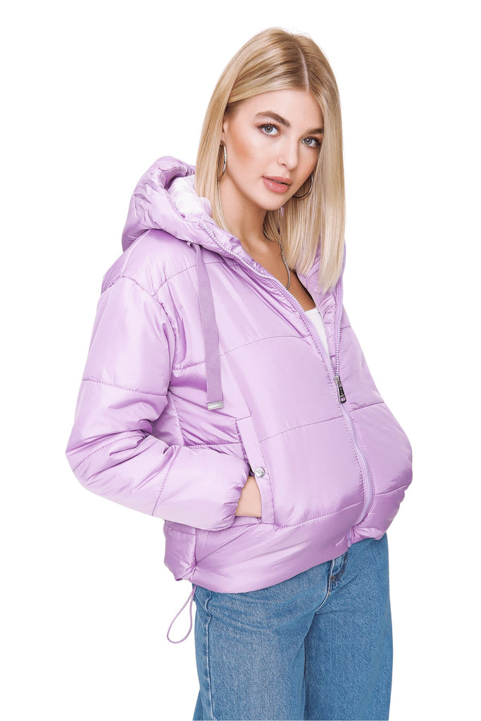 Women's Hooded Lilac Short Coat