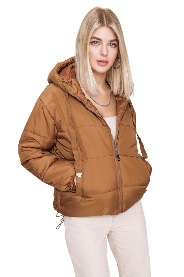 Women's Hooded Ginger Short Coat