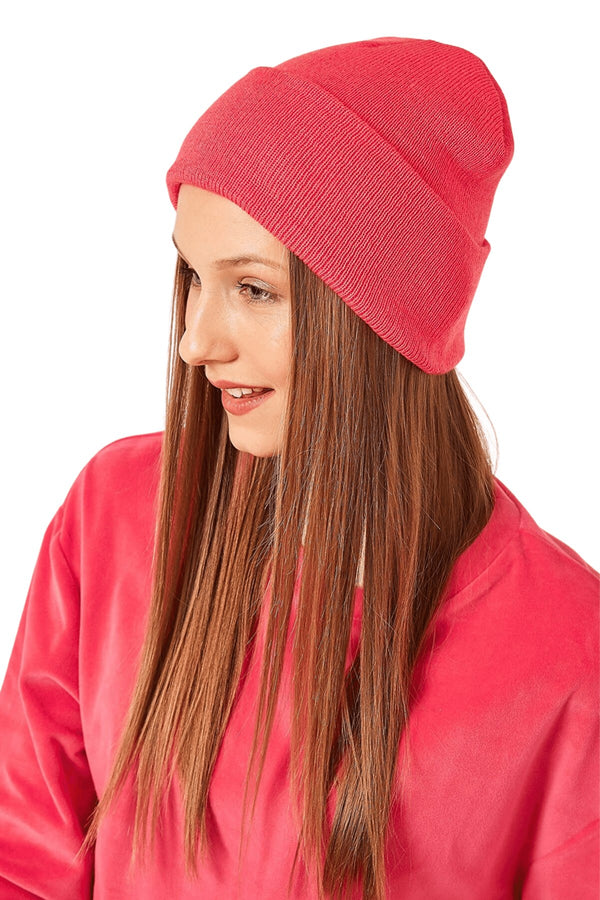 Women's Layered Fuchsia Beanie