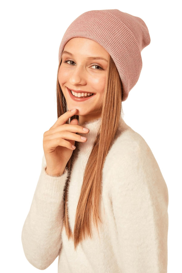 Women's Layered Powder Rose Beanie