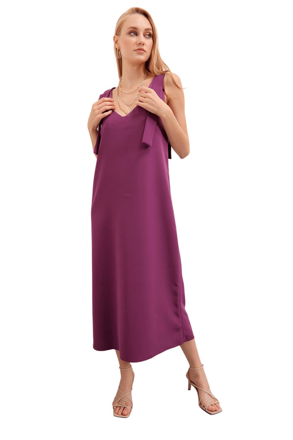 Women's Strappy Maroon Dress