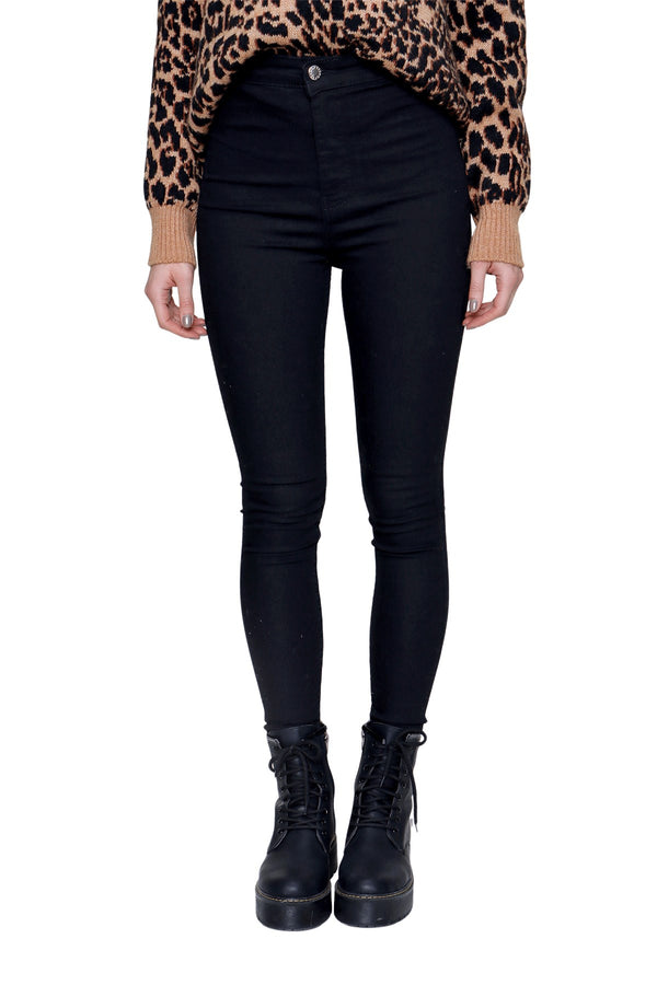 Women's Pocketless Black Joni Jeans