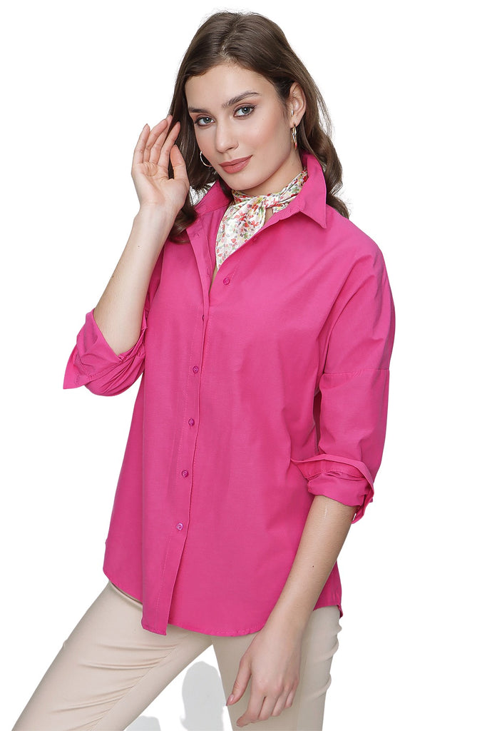 Women's Plain Fuchsia Shirt