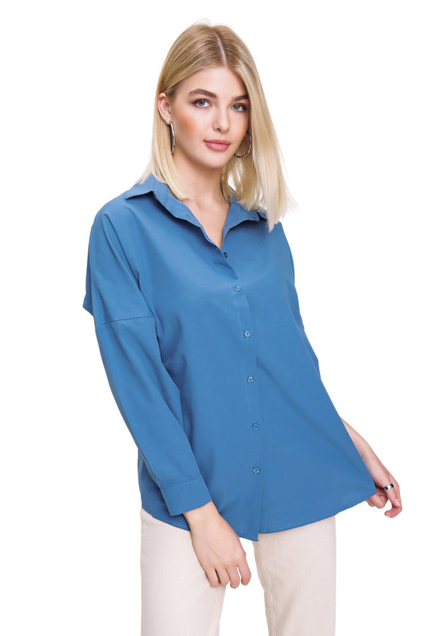 Women's Plain Indigo Shirt