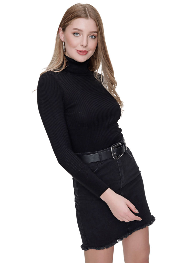 Women's Turtleneck Black Sweater