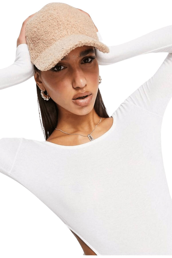 Women's Beige Fur Cap