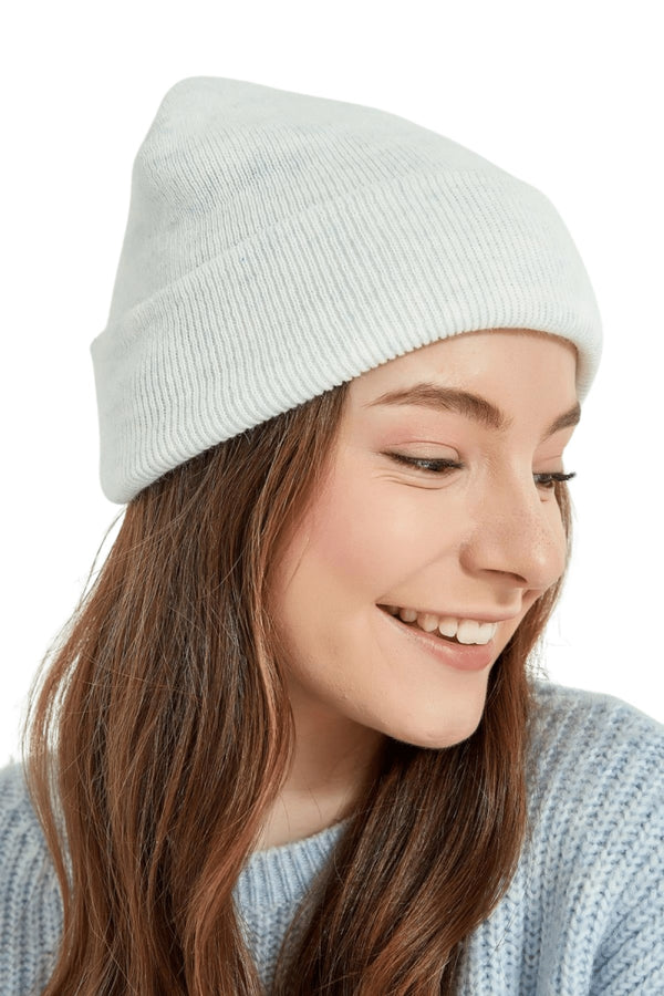 Women's Light Grey Rib Beanie
