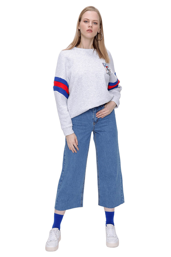 Women's Light Blue Clot Mom Jeans