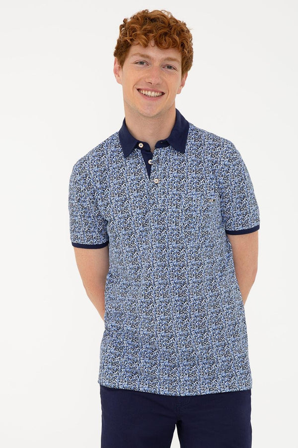 Men's Polo Collar Patterned T-shirt