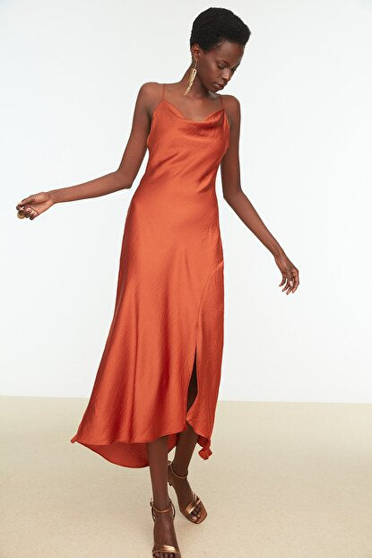 Women's Cowl Neck Cinnamon Dress