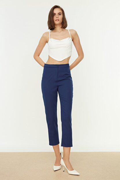 Women's Navy Blue Cigarette Pants