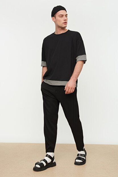 Men's Oversize Crew Neck Black T-shirt