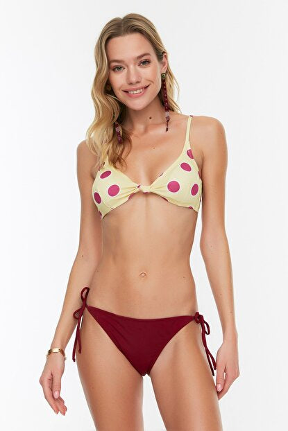 Women's Low Waist Tie Detail Bikini Bottom