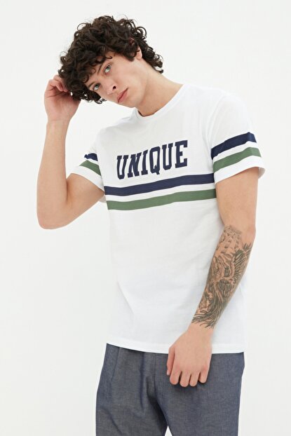 Men's Crew Neck White Regular Fit T-shirt