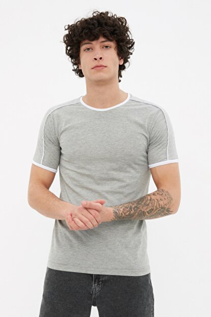Men's Basic Grey Slim Fit T-shirt