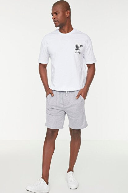 Men's Grey Regular Fit Bermuda Shorts
