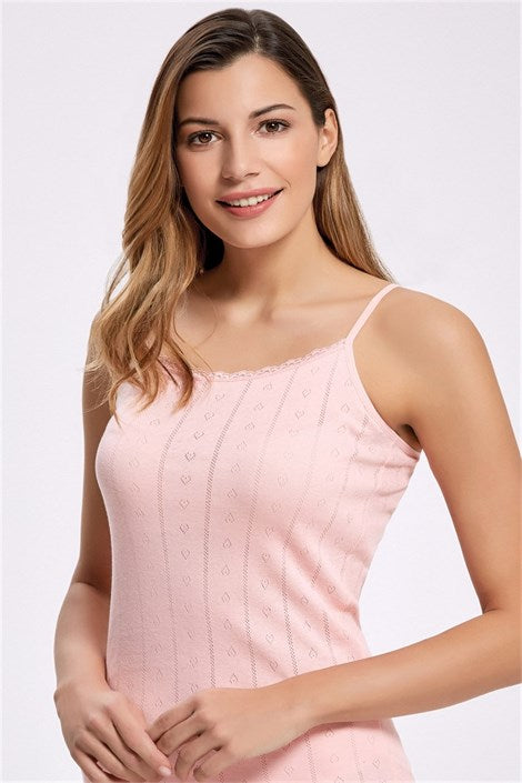 Women's Powder Rose Jacquard Tank Top - 3 Pieces
