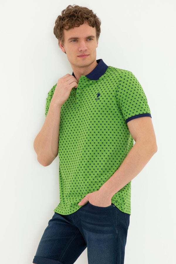 Men's Polo Collar Apple Green T-shirt