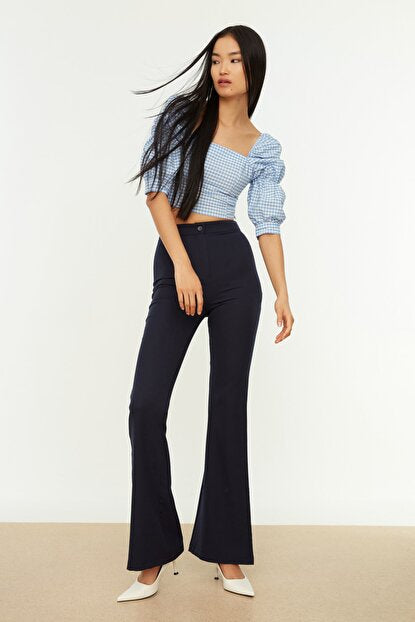 Women's Navy Blue Flare Pants