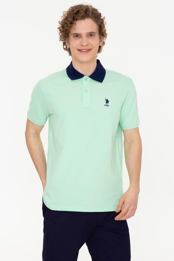 Men's Polo Collar Mint Green T-shirt