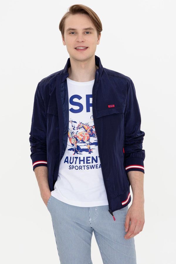 Men's Zipped Navy Blue Coat