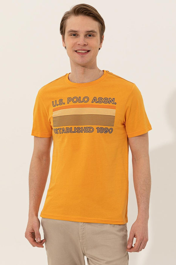 Men's Crew Neck Dark Yellow T-shirt