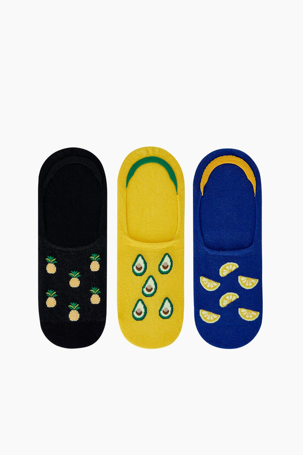 Men's Fruit Pattern Babette Socks - 3 Pairs